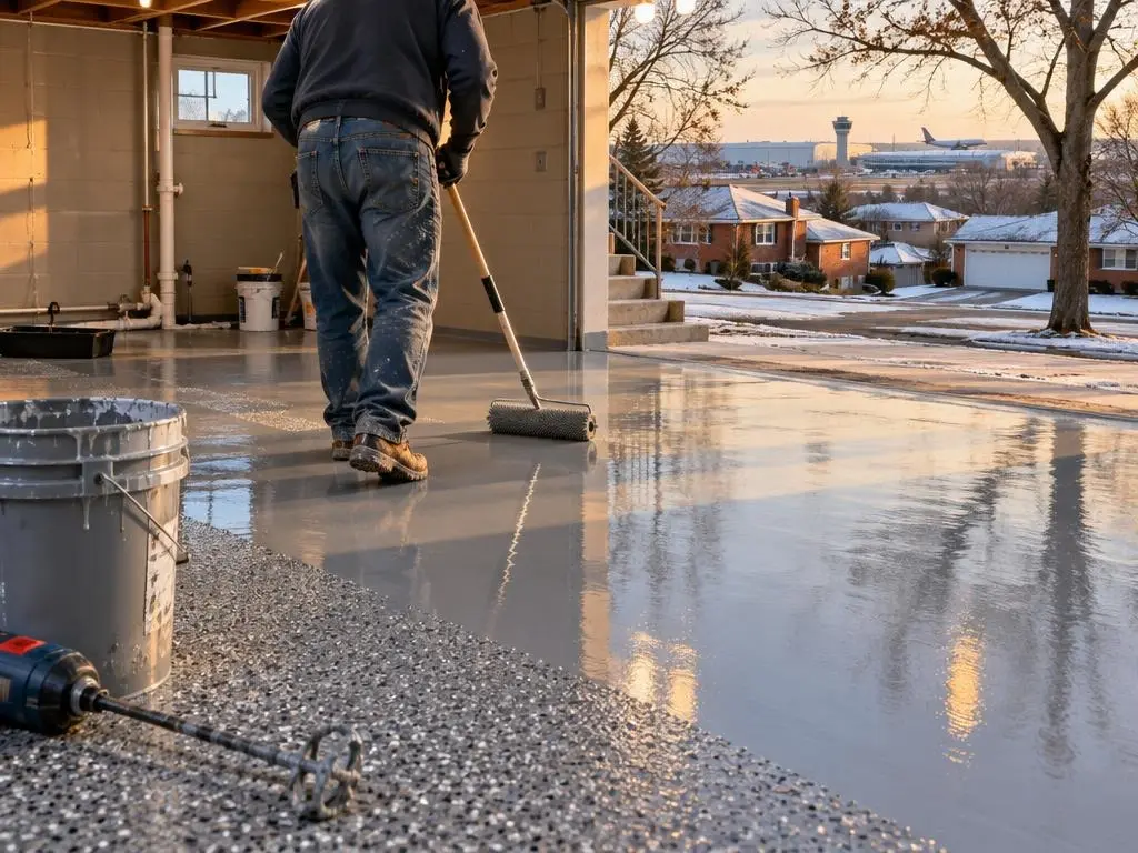 Basement Floor Epoxy in Des Plaines, IL